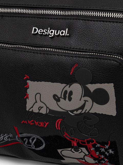 Desigual plecak MICKEY ROCK PRETORIA damski kolor czarny mały z aplikacją 25WAKP01