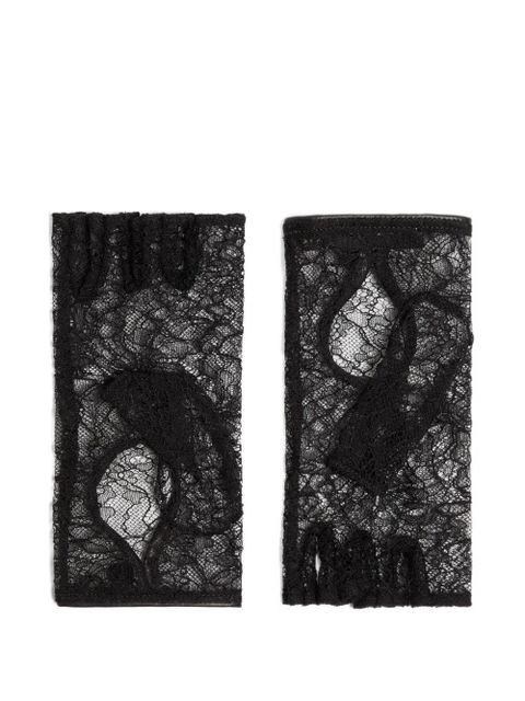 Valentino Garavani lace biker gloves - Black - zdjęcie produktu nr 2