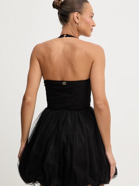 Twinset sukienka kolor czarny mini rozkloszowana 252TT2283