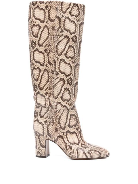 Paris Texas 80MM python print calf leather boots - Neutrals - zdjęcie produktu nr 1