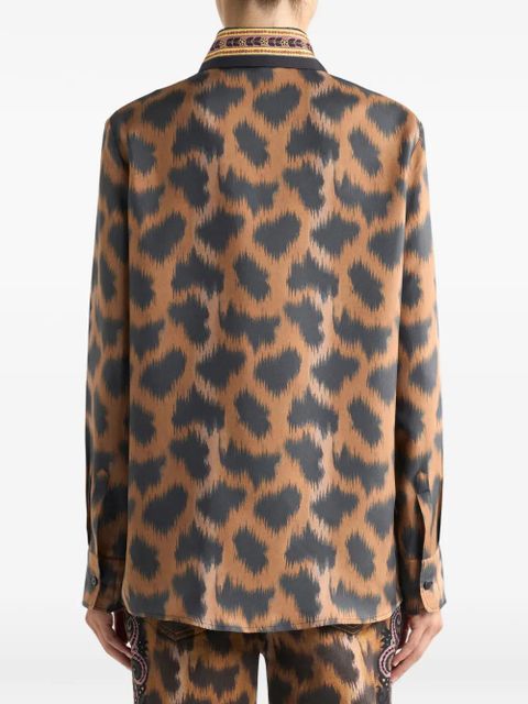 ETRO animal-pattern shirt - Brown