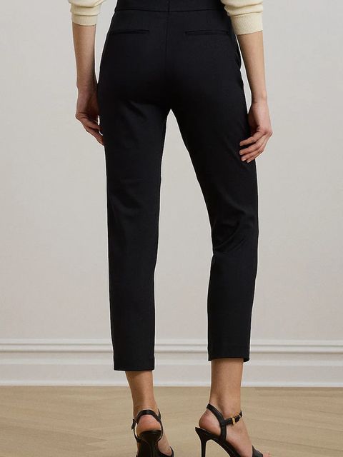 Lauren Ralph Lauren spodnie damskie kolor czarny proste medium waist 200980023