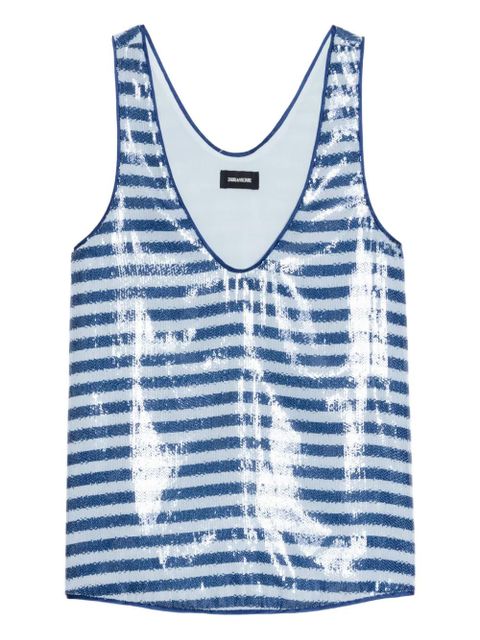 Zadig&Voltaire Tarys sequined tank top - Blue - zdjęcie produktu nr 1