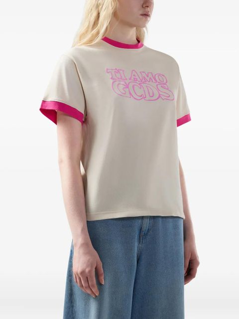 GCDS ringer graphic T-shirt - Neutrals