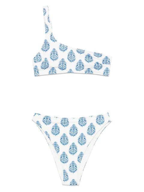 MC2 Saint Barth leaf-print bikini set - White - zdjęcie produktu nr 1