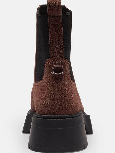 Coach botki Leah Platform damskie kolor brązowy na słupku CCH89