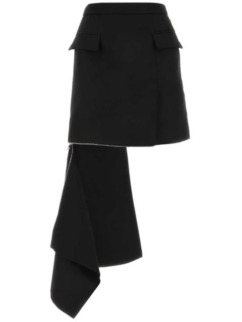 Alexander McQueen asymmetric zip-slash miniskirt - Black - zdjęcie produktu nr 1