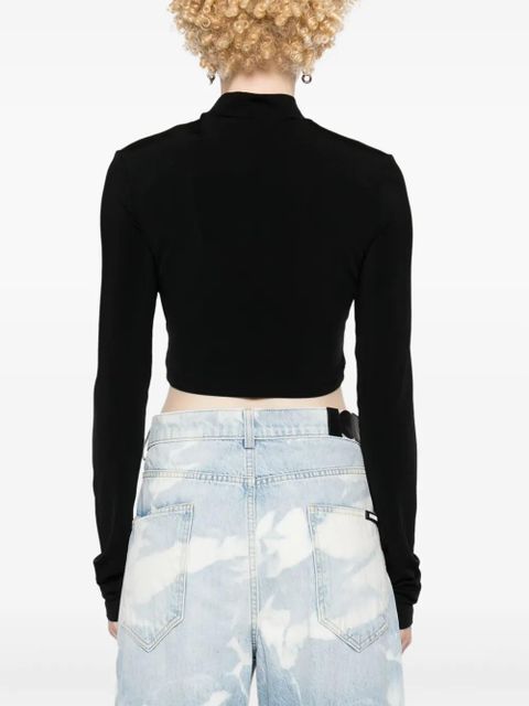 Off-White logo-print cropped T-shirt - Black