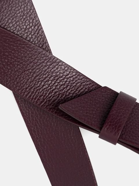 Patrizia Pepe pasek skórzany damski kolor bordowy CW0471 L001