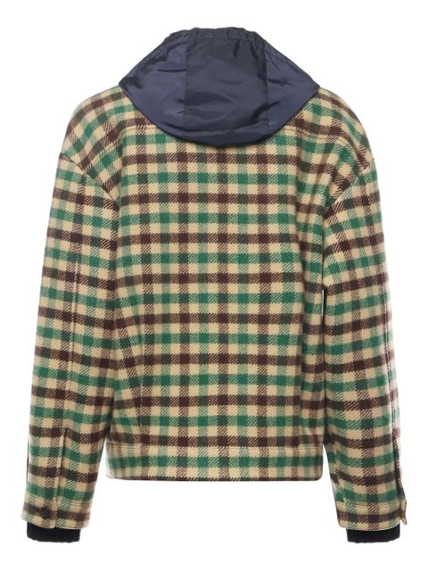 Miu Miu gingham-check hooded jacket - Green - zdjęcie produktu nr 2