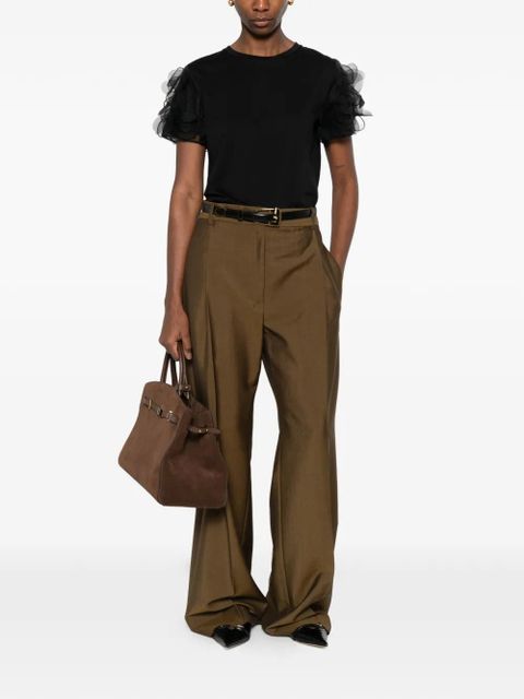 Max Mara Mseeditti ruffled-sleeve T-shirt - Black - zdjęcie produktu nr 2