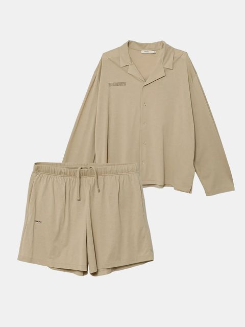 Pangaia piżama bawełniana damska kolor beżowy bawełniana 10002463 - zdjęcie produktu nr 1