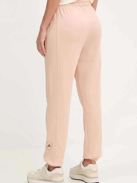 adidas by Stella McCartney spodnie dresowe bawełniane kolor pomarańczowy gładkie JW1375