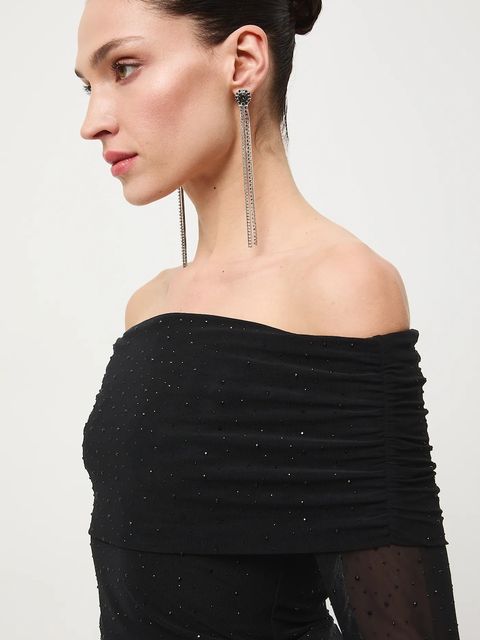 Medicine longsleeve damski kolor czarny cold shoulder