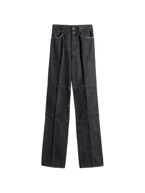 LEMAIRE high-waisted studded straight trousers - Blue - zdjęcie produktu nr 1