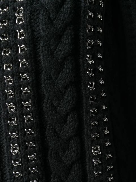 Alexander McQueen chain detail cold shoulder sweater - Black