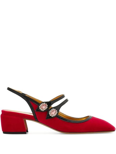 Ferragamo 40mm crystal-embellished Mary Jane pumps - Pink - zdjęcie produktu nr 1