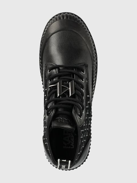 Karl Lagerfeld botki TREKKA II damskie kolor czarny na płaskim obcasie