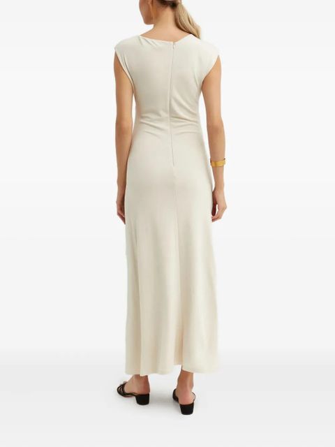 Aya Muse boat-neck midi dress - White