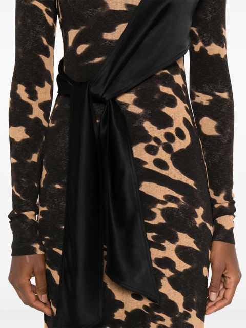 Nanushka long-sleeved tie-waist maxi dress - Brown