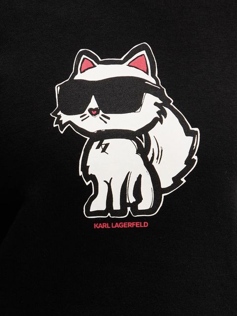 Karl Lagerfeld bluza damska kolor czarny z nadrukiem A4W20043