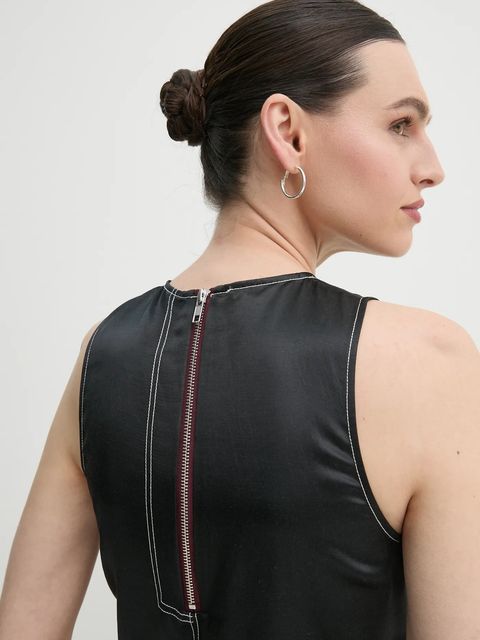 Day Birger et Mikkelsen sukienka z domieszką lnu Aurora kolor czarny maxi rozkloszowana DAY65243650