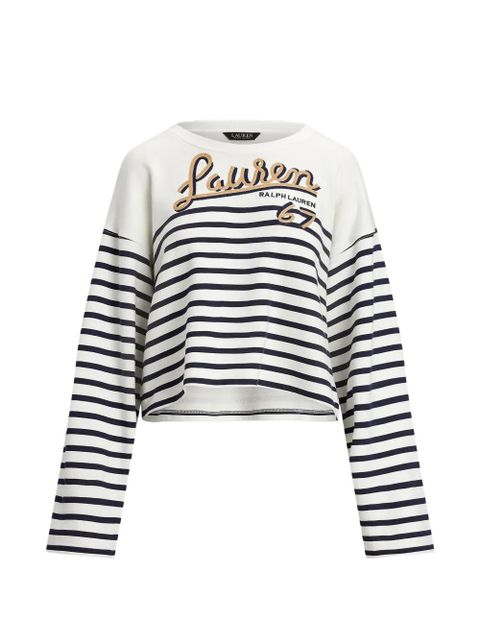 Lauren Ralph Lauren striped logo-embroidered top - White - zdjęcie produktu nr 1