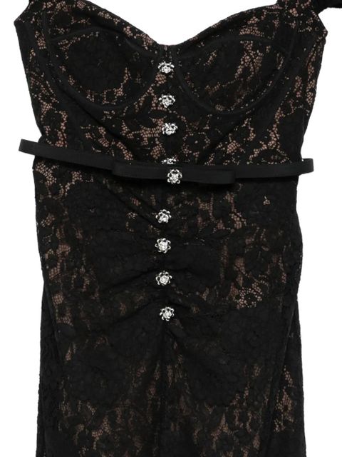 Self-Portrait lace button midi dress - Black - zdjęcie produktu nr 2