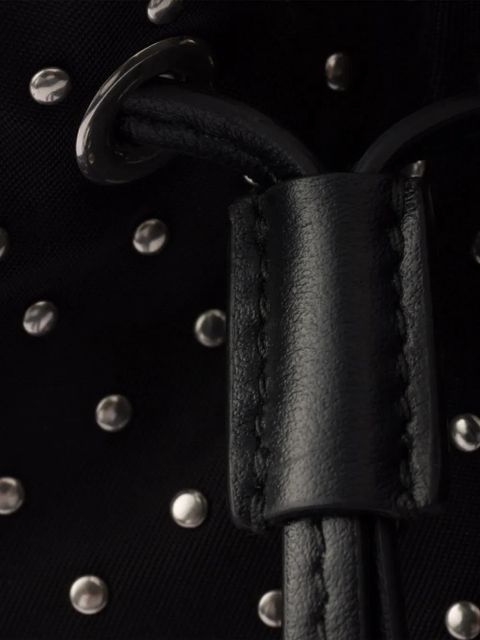Prada Re-Nylon stud-embellished bucket bag - Black