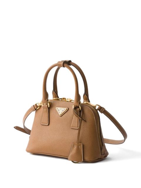 Prada Promenade Saffiano-leather mini tote bag - Brown