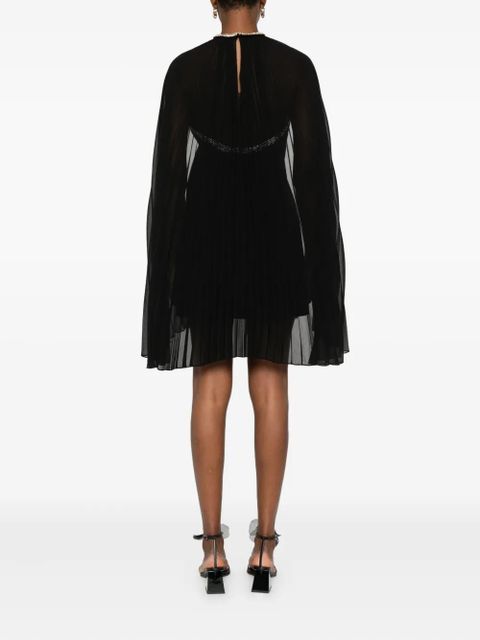 SANDRO pleated-cape embellishment mini dress - Black