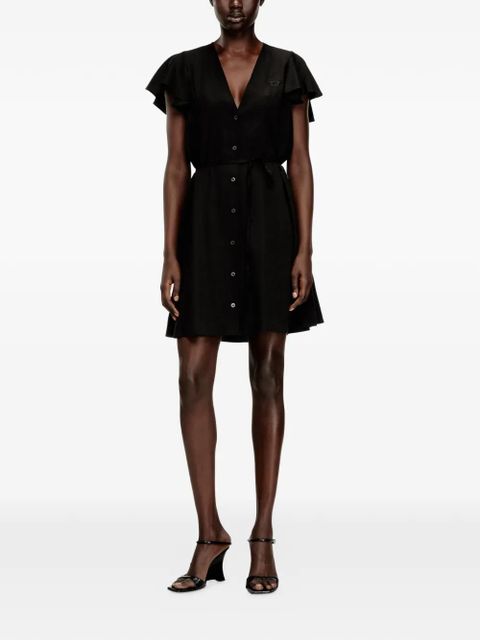 Diesel flutter-sleeve V-neck dress - Black - zdjęcie produktu nr 2