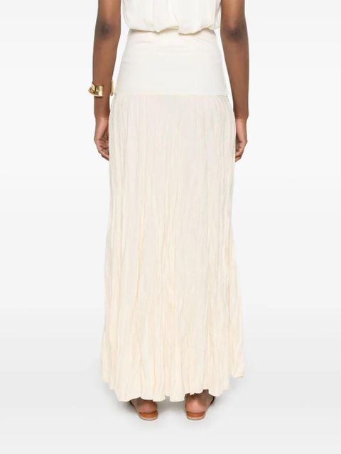 Johanna Ortiz Light Sound crinkled midi skirt - Neutrals