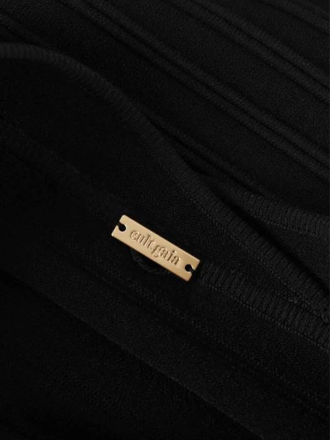 Cult Gaia halterneck ribbed top - Black