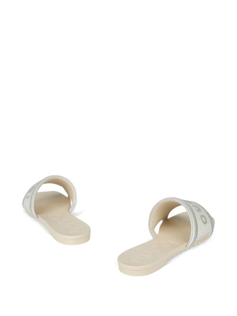Gucci logo-detail sandals - White
