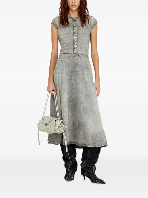 Diesel logo-plaque midi denim skirt - Grey - zdjęcie produktu nr 2