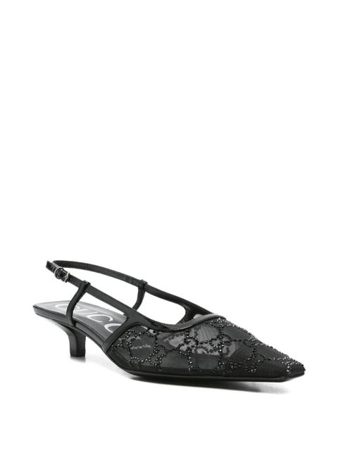 Gucci 35mm embellished slingback heeled pumps - Black - zdjęcie produktu nr 2