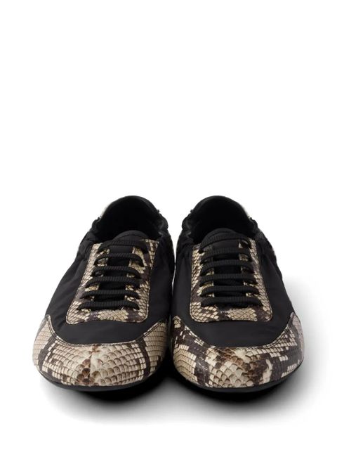Prada Collapse Re-Nylon and printed Ayers leather sneakers - Black