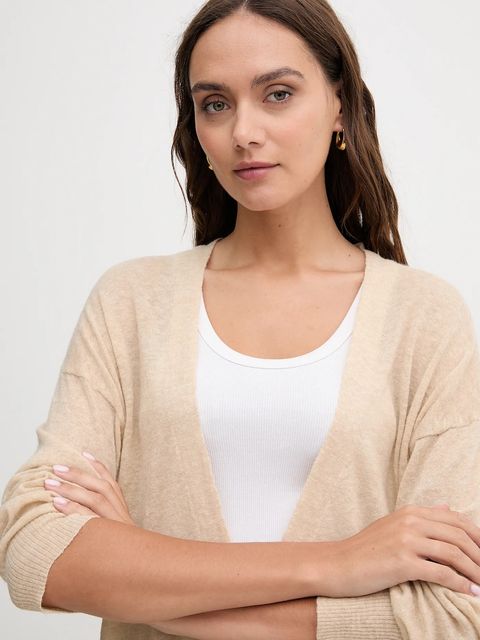 United Colors of Benetton kardigan z wełną damski kolor beżowy lekki 109PD6056