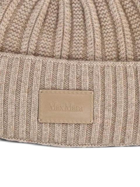 Max Mara ribbed logo hat - Brown