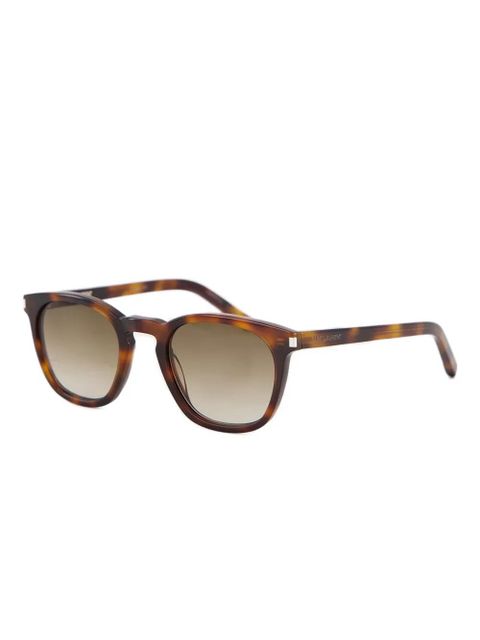 Saint Laurent Eyewear tortoiseshell rectangle-frame sunglasses - Brown - zdjęcie produktu nr 2