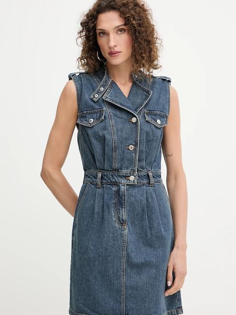 Morgan sukienka jeansowa kolor granatowy mini rozkloszowana RNAPA - zdjęcie produktu nr 1