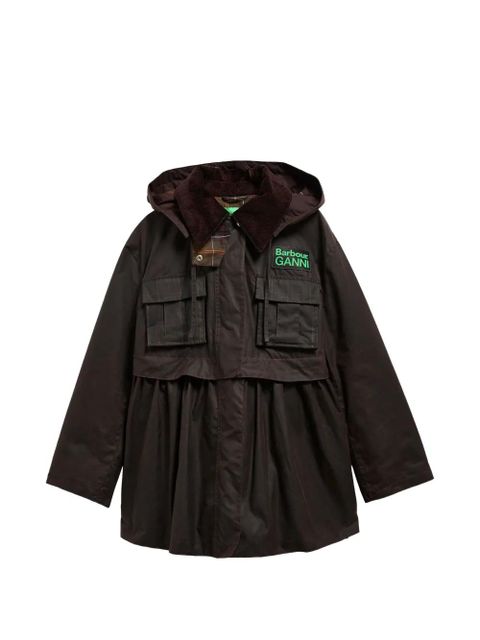 GANNI corduroy-collar hooded coat - Brown - zdjęcie produktu nr 1