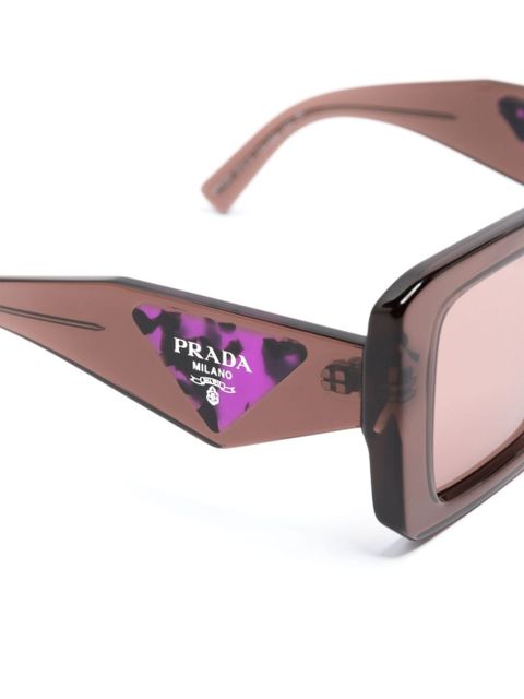 Prada Eyewear logo-print square-frame sunglasses - Brown