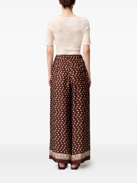 Claudie Pierlot floral-print palazzo pants - Brown