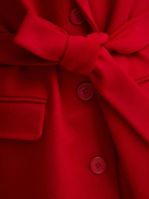 Twinset płaszcz wełniany kolor czerwony przejściowy 242TT2202