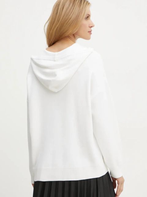 Liu Jo bluza damskie kolor beżowy z kapturem z aplikacją WF4175 MS49I