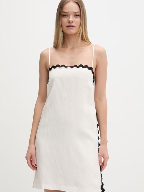 HUGO sukienka letnia z dodatkiem lnu Kabaru-1 - zdjęcie produktu nr 1