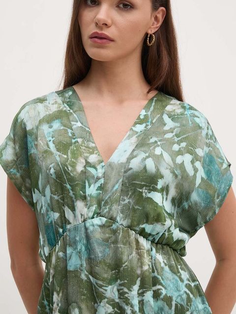 Sandro Ferrone sukienka kolor zielony maxi rozkloszowana SFS32XBDMORISIA - zdjęcie produktu nr 2