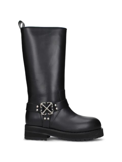 Off-White Off Track buckle-detail leather high boots - Black - zdjęcie produktu nr 1